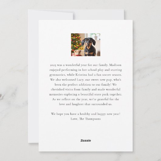 Moderne Merry Christmas Script Fotocollage Feestdagenkaart (Achterkant)