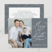 Moderne, Merry- en Bright Family-fotokaart Briefkaart (Voorkant / Achterkant)
