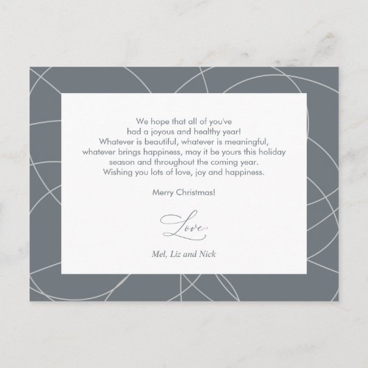 Moderne, Merry- en Bright Family-fotokaart Briefkaart (Achterkant)