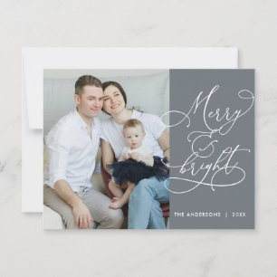 Moderne, Merry- en Bright Family-fotokaart Briefkaart