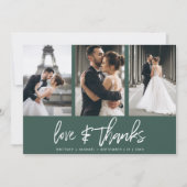 Moderne met de hand beletterde fotocollage Forest Bedankkaart (Voorkant)