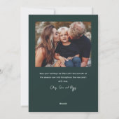 Moderne met de hand geschreven 2 foto  feestdagenkaart (Achterkant)