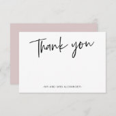 Moderne met de hand geschreven Blush Bedankt (Voorkant / Achterkant)