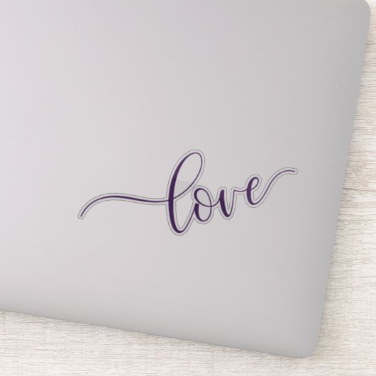 Moderne, met de hand geschreven typografie "Liefde Sticker (Detail)