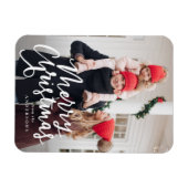 Moderne, met de hand uitgeruste, prettige kerstfot magneet (Horizontaal)