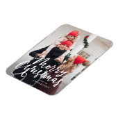 Moderne, met de hand uitgeruste, prettige kerstfot magneet (Linkerzijde)