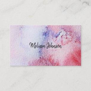 Moderne, met handbeschilderde waterverf blauwe roz visitekaartje