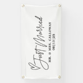 Moderne met hart alleen gehuwde autobanner spandoek (Verticaal)