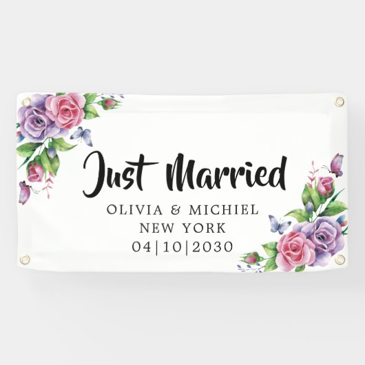 Moderne 'Met Hart Getrouwd' Auto Banner (Horizontaal)