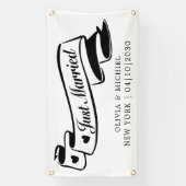 Moderne 'Met Hart Net Getrouwd' Auto Banner (Verticaal)