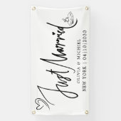 Moderne 'Met Hart' Net Getrouwd Autobanner Spandoek (Verticaal)