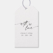 Moderne Met Liefde Elegant Script Hart Trouw  Cadeaulabel (Voorkant)