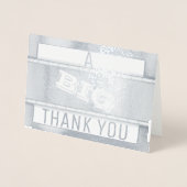 Moderne Metaal Textuur Dank Je Folie Kaarten (Voorkant)