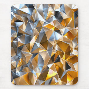Moderne Metal Abstract Goud Zilver Geometrisch Muismat