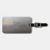 Moderne metalen blikmonogram bagagelabel (Voorkant horizontaal)