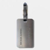 Moderne metalen blikmonogram bagagelabel (Achterkant verticaal)