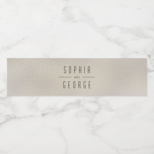 Moderne metalen Folie-weddenschap met waterflesjes Waterfles Etiket (Enkel label)