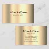 Moderne metalen gouden scripts geavanceerd visitekaartje (Voorkant / Achterkant)