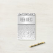 Moderne metalen luxe rugleuning post-it® notes (Op bureau)