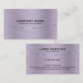 Moderne metalen Paarse blik Visitekaartje (Voorkant / Achterkant)