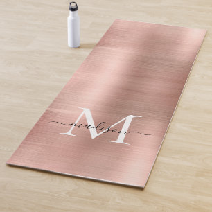Moderne metalen Roos Gold Monogram script Yogamat