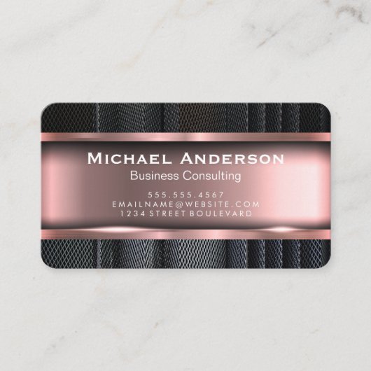 Moderne metalen Roos Rood Visitekaartje (Voorkant)