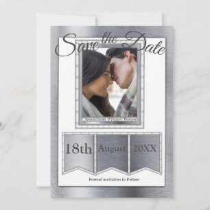 Moderne metalen textuur save the date