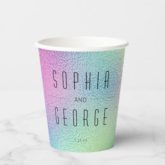 Moderne Metalfolie Bruiloft Bridal Shower Papier C Papieren Bekers (Voorkant)