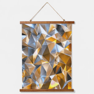Moderne Metallic Abstract Goud Zilver Geometrisch Hangend Wandkleed