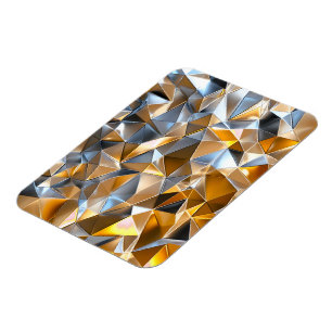 Moderne Metallic Abstract Goud Zilver Geometrisch Magneet