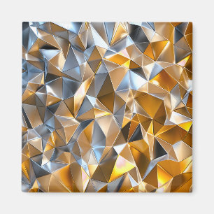 Moderne Metallic Abstract Goud Zilver Geometrisch Magneet