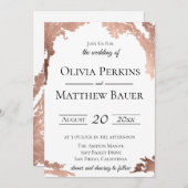 Moderne Metallic bruiloft uitnodiging (Voorkant / Achterkant)