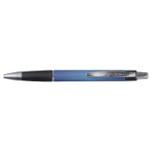 Moderne Metallic Minimal Blauw Baan Titel Naam Pen (Achterkant)