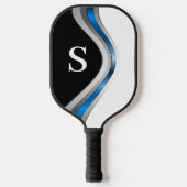 Moderne metallische curven met monogram Initiaal Pickleball Paddle (Voorkant)