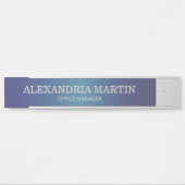 Moderne metallische marineblauw Naam Functielijn D Deurbordje (Voorkant)