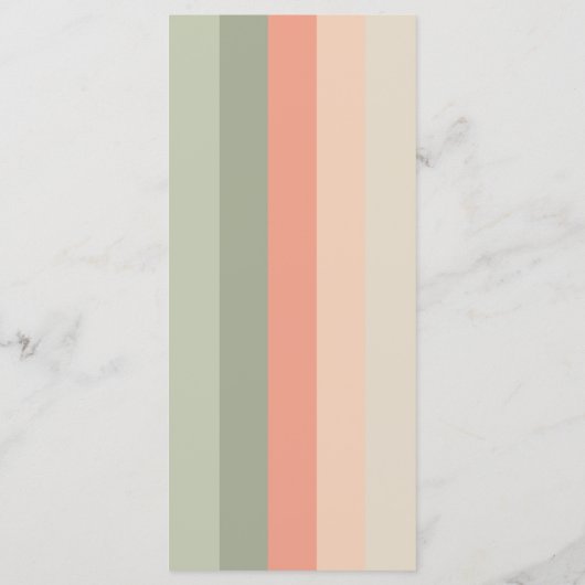 Moderne Metro Peach Coral Sage Menu (Achterkant)