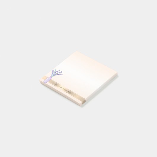 Moderne Metselaars Pot Lavendel - Persoonlijk Post-it® Notes (Schuin)
