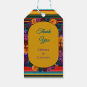 Moderne Mexicaanse bloemen bruiloft Cadeaulabel (Achterkant)