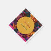 Moderne Mexicaanse bloemen gele bruiloft Servet (Hoek)