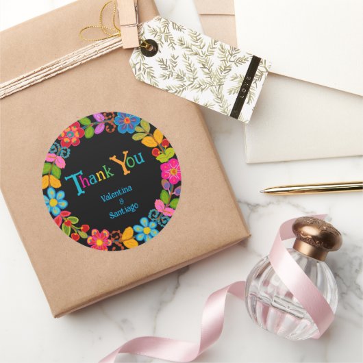 Moderne Mexicaanse bruiloft Ronde Sticker (Geschenken)