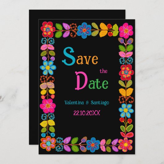 Moderne Mexicaanse bruiloft Save The Date (Voorkant / Achterkant)
