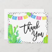 Moderne Mexicaanse Fiesta Bruiloft Feest Plat Bedankkaart (Voorkant / Achterkant)