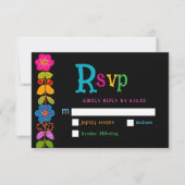 Moderne Mexicaanse RSVP bruiloft reactie kaart (Voorkant)