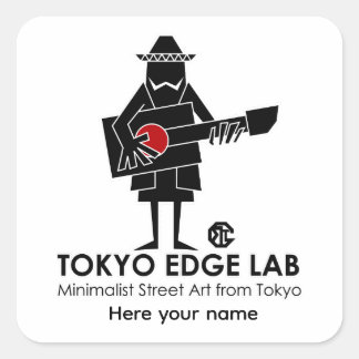 Moderne Mexicaanse stadsmuzikant -Tokyo Edge Lab Vierkante Sticker