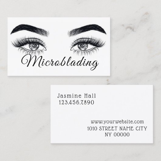 Moderne microblading, Eyebrows, Permanente Makeup Visitekaartje (Voorkant / Achterkant)