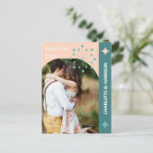 Moderne mid-century Retro foto slaat de datum op Briefkaart (Staand voorkant)