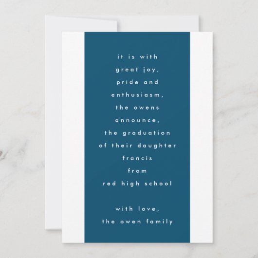 Moderne middelbare school in Stripe AFSTUDEERDER | Aankondiging (Achterkant)