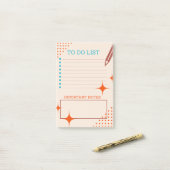 Moderne Midden-eeuwse retro to do list Post-it® Notes (Op bureau)