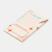 Moderne Midden-eeuwse retro to do list Post-it® Notes (Schuin)