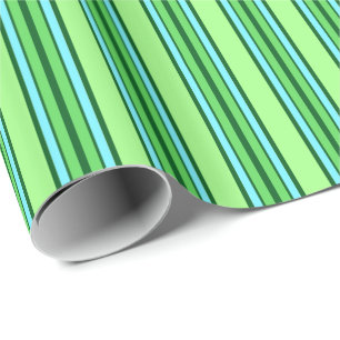 Moderne middenstrepen, kalkgroen en Aqua Cadeaupapier